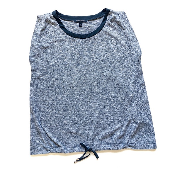 Banana Republic Tops - BANANA REPUBLIC Sleeveless Heathered Gray Blouse, Cinched Hem